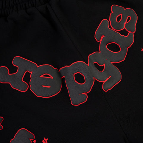 Sp5der Beluga Outline Black/Red Shorts