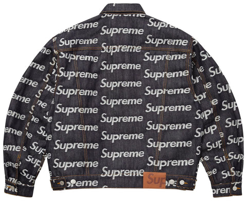 Supreme Jacquard Logo Denim Trucker Jacket