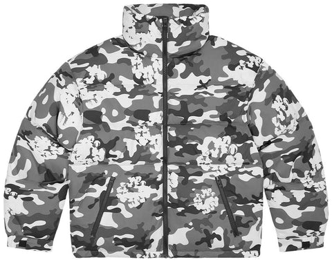 Denim Tears Cotton Wreath White Camo Puffer Jacket