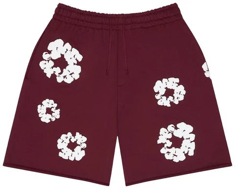 Denim Tears Cotton Wreath Burgundy Sweatshorts