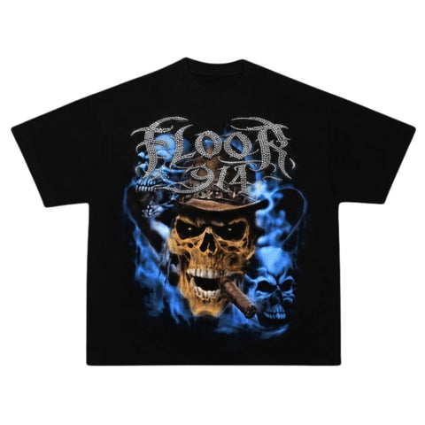 Floor 914 Skeleton Cigar Black Tee