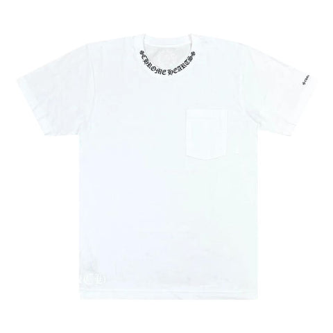Chrome Hearts Black Neck Logo White Tee