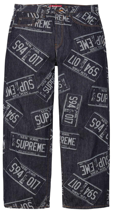 Supreme License Plate Baggy Jeans
