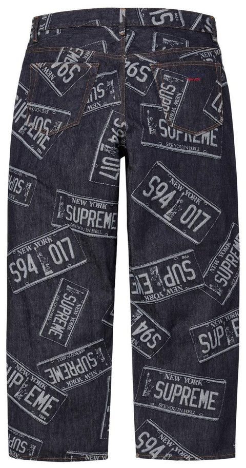 Supreme License Plate Baggy Jeans