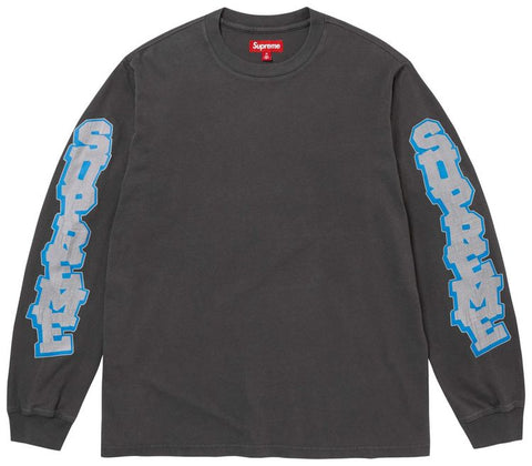 Supreme Cracked Washed Black L/S