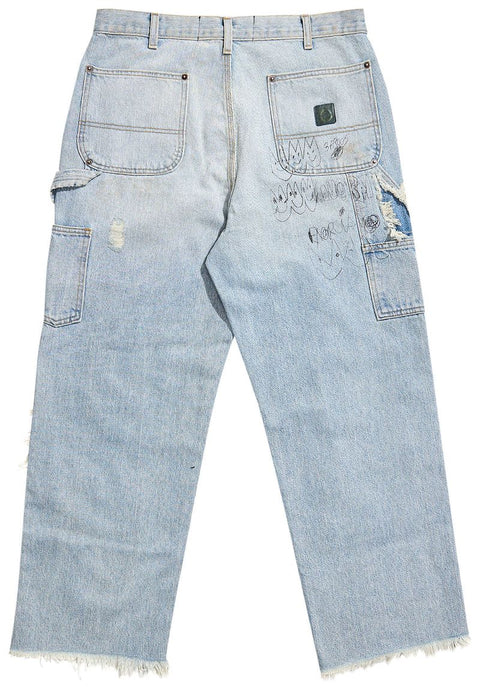 Paly Hollywood Busted Double Knee Studded Jeans