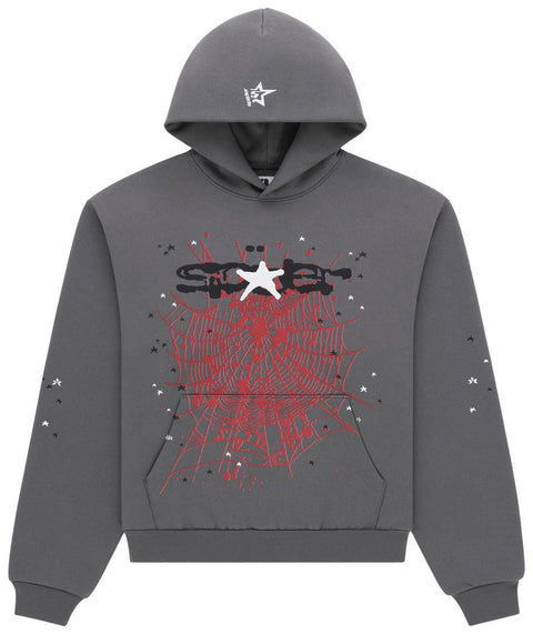 Sp5der Splat Punk Slate Grey Hoodie