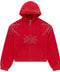 Sp5der Rhinestone Web Red Zip Up