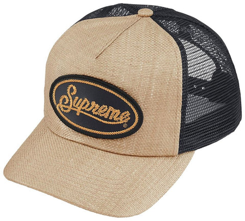 Supreme Raffia Tan Trucker