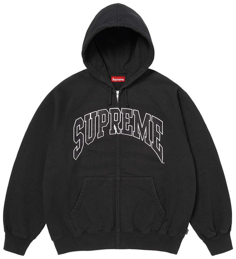 Supreme Cracked Raglan Black Zip Up