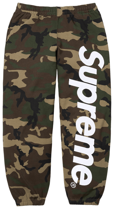Supreme Satin Applique Camo Sweatpants