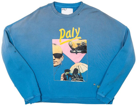Paly Hollywood Still Life Washed Blue Crewneck