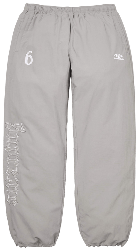 Supreme Umbro Rhinestone Grey Track Pants