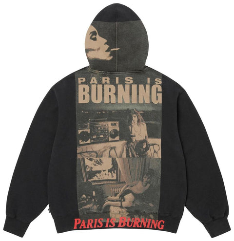 Supreme Paris Is Burning Black Zip Up