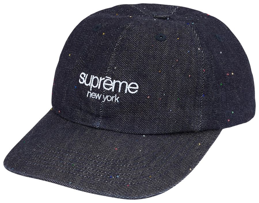 Supreme Sequin Denim Classic Logo Hat – Courtside Kicks