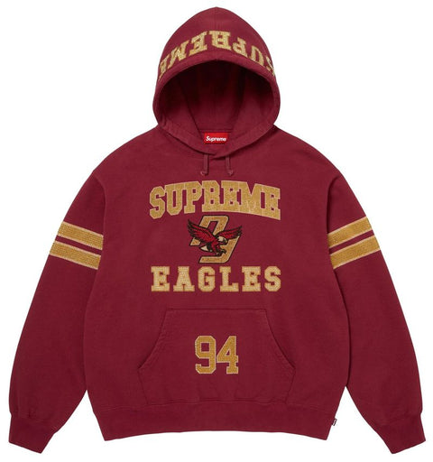 Supreme Rhinestone Eagle Burgundy Hoodie