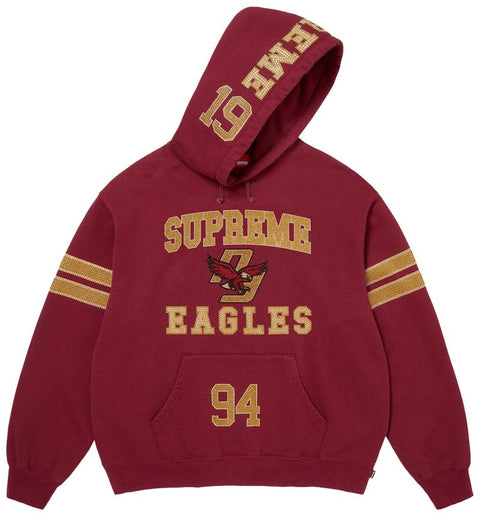 Supreme Rhinestone Eagle Burgundy Hoodie