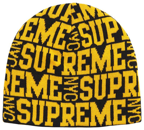Supreme Reversible Black/Yellow Camo Beanie