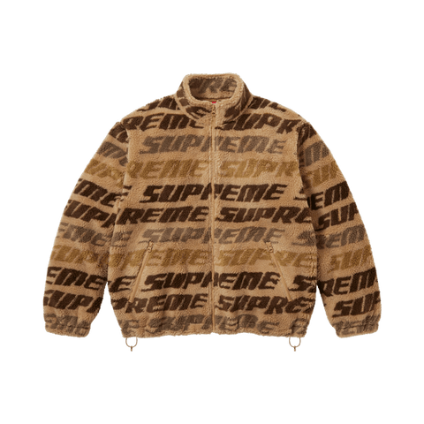 Supreme Repeat Jacquard Tan Fleece Jacket