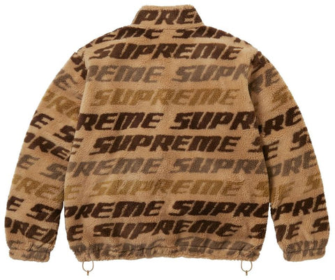 Supreme Repeat Jacquard Tan Fleece Jacket
