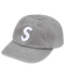 Supreme Washed Canvas S Logo Grey 6 Panel Hat
