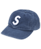 Supreme Washed Canvas S Logo Navy 6 Panel Hat