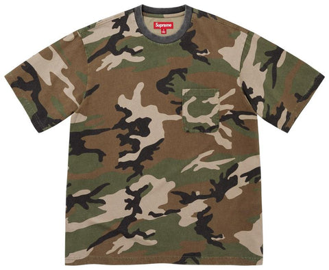 Supreme Cracked Pocket Woodland Camo Tee