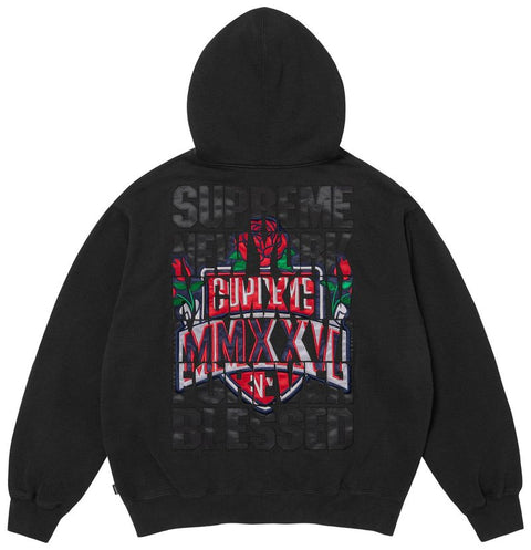 Supreme FW26 Blessed Appliqué Black Zip Up