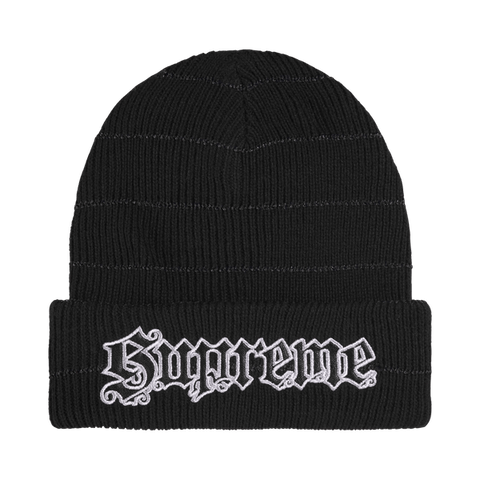 Supreme Metallic Stripe Black Beanie