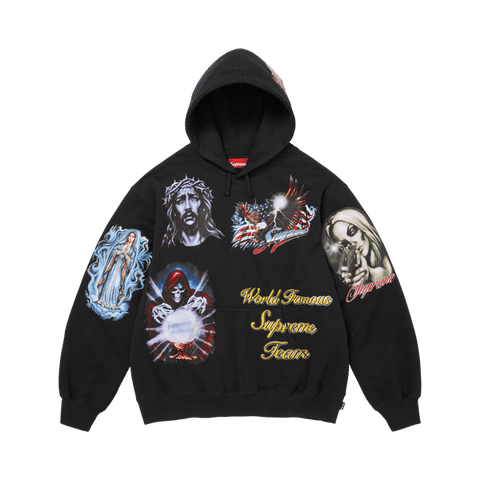 Supreme Stickers Black Hoodie