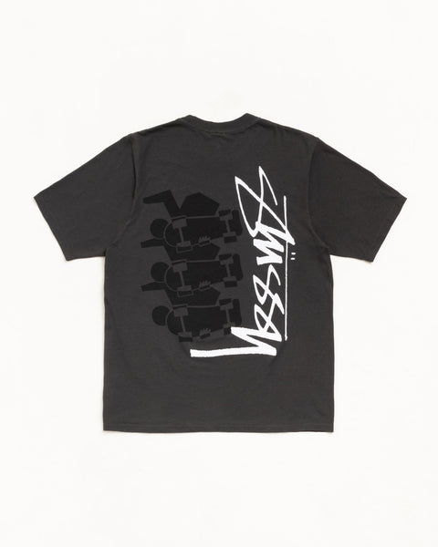 Stussy Skate Stack Faded Black Tee