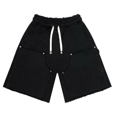 Godspeed Distressed Carpenter Flat Black Shorts