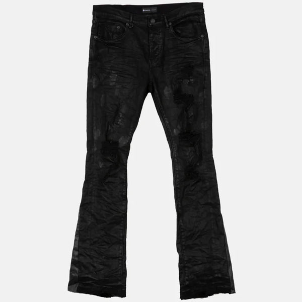 Purple Double Panels Flare Black Jeans