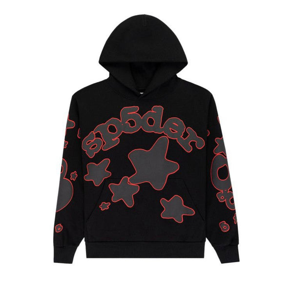 Sp5der Beluga Outline Black Hoodie