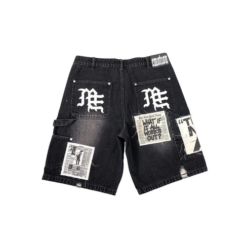 Mixed Emotion AI Black Denim Shorts