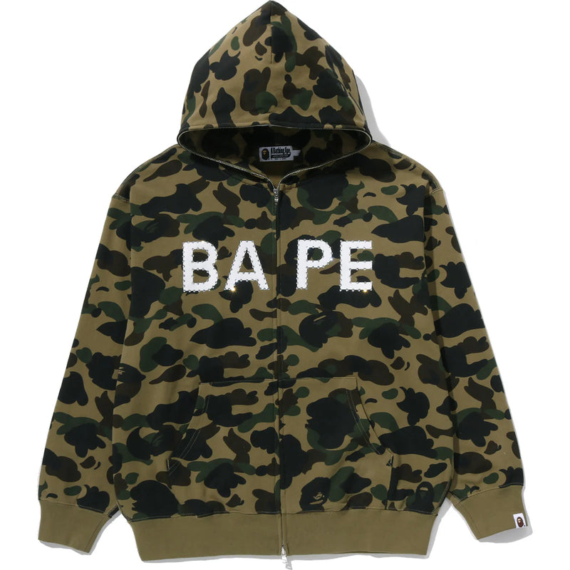 Bape Dark Green Camo Rhinestone Full Zip