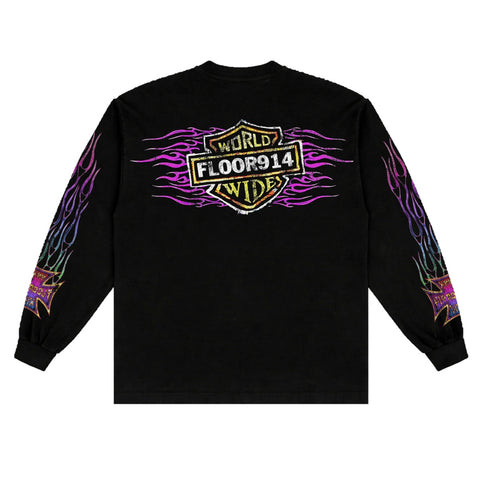 Floor 914 Skystricker Black/Pink L/S Tee