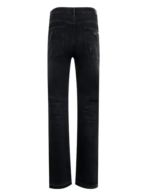 Amiri Release Hem Straight Black Jeans