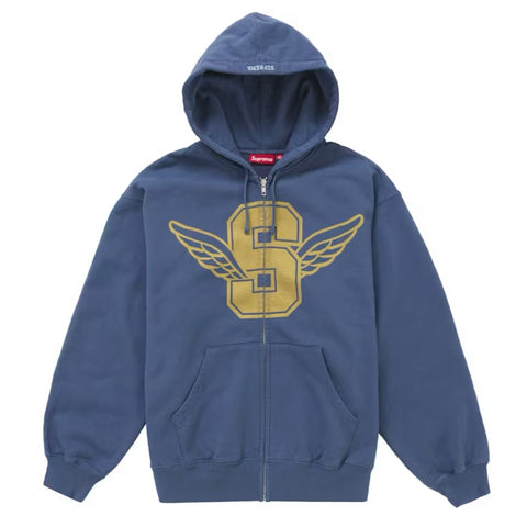 Supreme Winged Zip Up Blue Hoodie