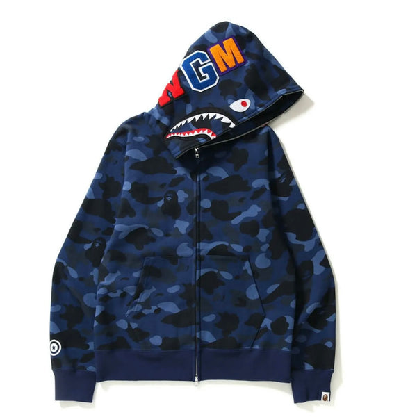 Bape Navy Camo Shark Full Zip