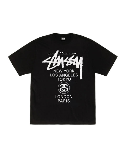 Stussy World Tour Black Tee