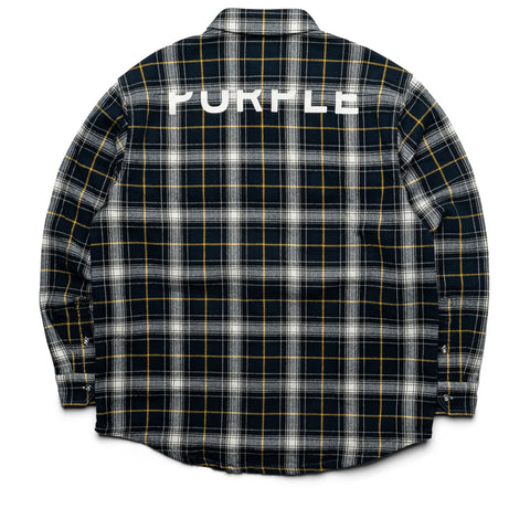 Purple Plaid Black Flannel