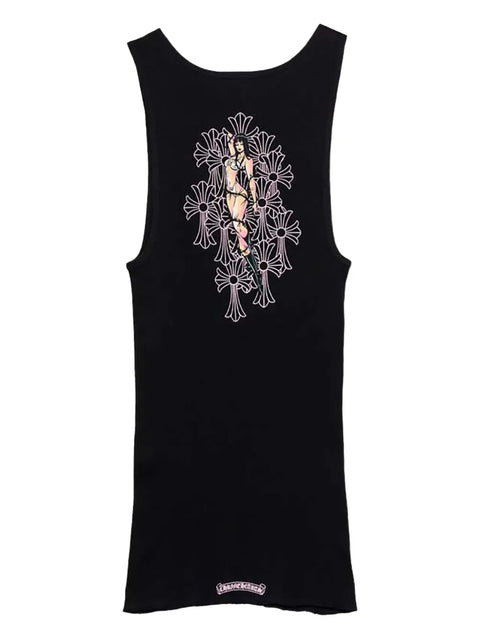 Chrome Hearts Cemetery Deadly Doll Black Tank