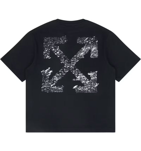 Off-White Paint Splatter Arrow Diag Skate Fit Black Tee