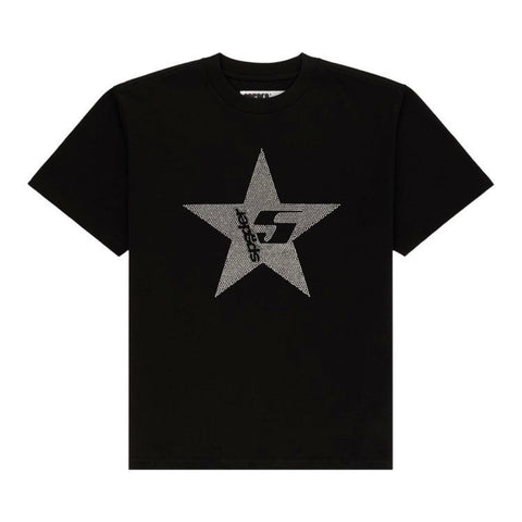 Sp5der Star Rhinestone Black Tee