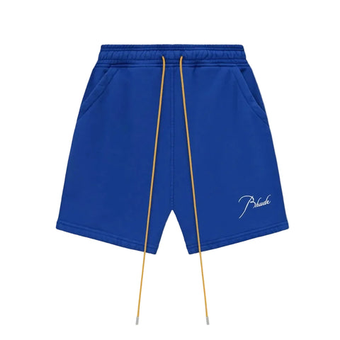 Rhude Script Logo Cobalt Blue Sweatshorts