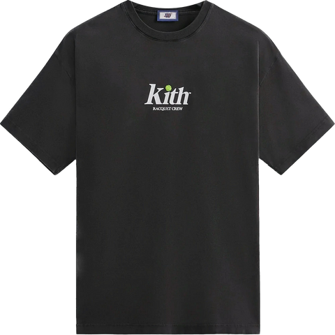 Kith Wilson Racquet Crew Logo Vintage Black Tee