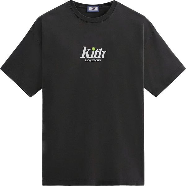 Kith Wilson Racquet Crew Logo Vintage Black Tee