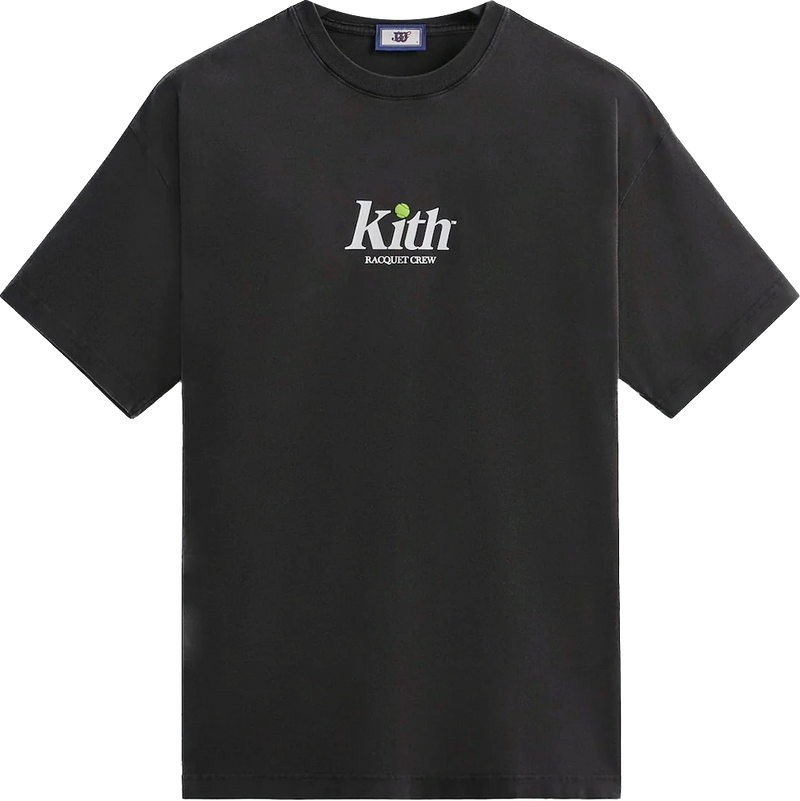 Kith Wilson Racquet Crew Logo Vintage Black Tee