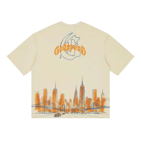 Godspeed New York Skyline Bone Tee